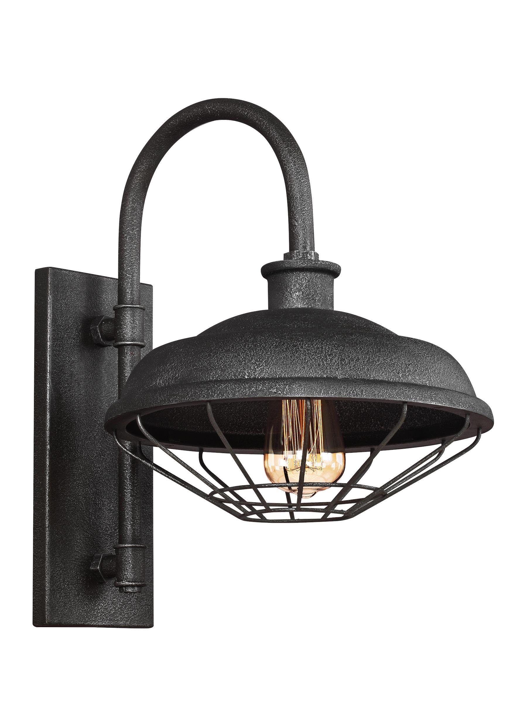 Lennex Slate Grey Metal 1-Light Indoor / Outdoor Wall Lantern Outdoor Feiss 