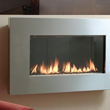 Fire Ribbon Direct Vent Slim 46" Stainless - Natural Gas Fireplaces Spark 