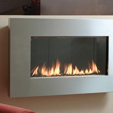 Fire Ribbon Direct Vent Slim 46" Stainless - Propane Fireplaces Spark 