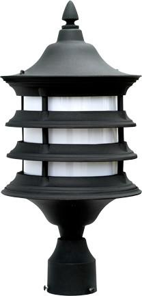 Powder Coated Cast Aluminum Post Top Light Fixture Black Outdoor Dabmar 