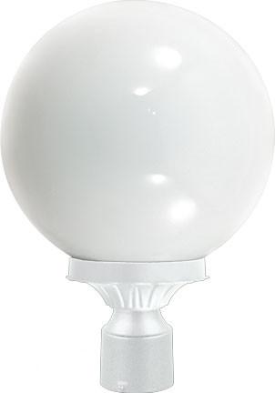Cast Aluminum 16"h Post Top Light Fixture - White Outdoor Dabmar 