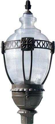 Cast Aluminum 37"h Large Post -Top Fixture - Bronze - Multiple Lamp Options Outdoor Dabmar 100W Mogul Base Incandescent 