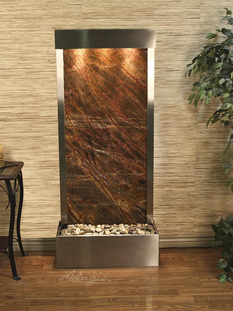 Harmony River Flush - Stainless Steel - Brown Marble Fountains Adagio 