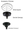 Warehouse 18"w Ceiling Light with 12" Stem (Choose Finish and Accessories) Ceiling Hi-Lite 