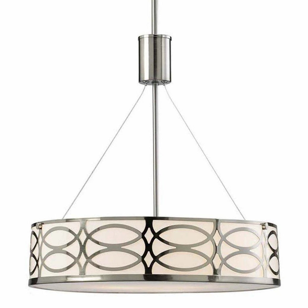 Drake 3 Light Rod Bowl Chandelier - Brushed Nickel Ceiling 7th Sky Design 