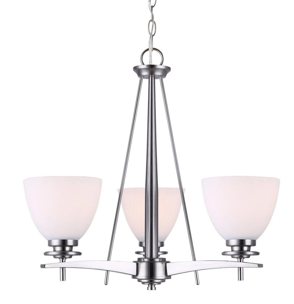 New Yorker 3 Light Chandelier - Brushed Pewter Ceiling 7th Sky Design 