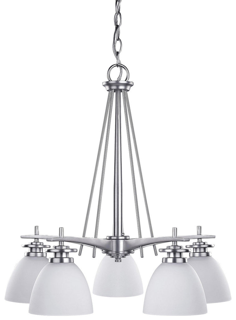 New Yorker 5 Light Chandelier - Brushed Pewter Ceiling 7th Sky Design 