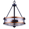 Canmore 3 Light Chandelier - Oil Rubbed Bronze and Brushed wood Ceiling 7th Sky Design 