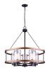 Canmore 5 Light Chandelier - Oil Rubbed Bronze and Brushed Wood
