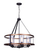 Canmore 5 Light Chandelier - Oil Rubbed Bronze and Brushed Wood