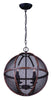 Freya 4 Light 18"w Orb Chandelier - Oil Rubbed Bronze and Brushed wood