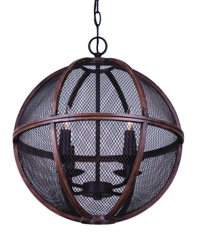 Freya 4 Light Chandelier - Oil Rubbed Bronze and Brushed wood Ceiling 7th Sky Design 