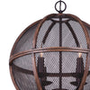 Freya 4 Light 18"w Orb Chandelier - Oil Rubbed Bronze and Brushed wood