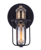 VOX 1 Light Ceiling/Wall Fixture - Black with Brass