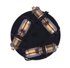 VOX 3 Light Ceiling/Wall Fixture - Black with Brass