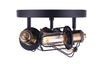 VOX 3 Light Ceiling/Wall Fixture - Black with Brass