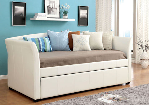 Lomen Leatherette Day Bed White Furniture Enitial Lab 