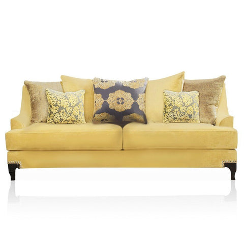 Lucilia Premium Fabric Sofa Gold