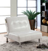 Gela Modern Tufted Leatherette Chair White Furniture Enitial Lab 