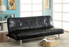 Kal Modern Tufted Leatherette Futon Sofa Black Furniture Enitial Lab 