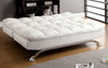 Halloway Modern Tufted Bicast Leather Futon Sofa White Furniture Enitial Lab 