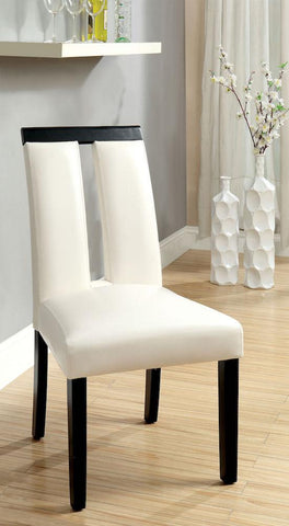 Henway Keyhole Dining Chair White Leatherette (Set of 2) Furniture Enitial Lab 