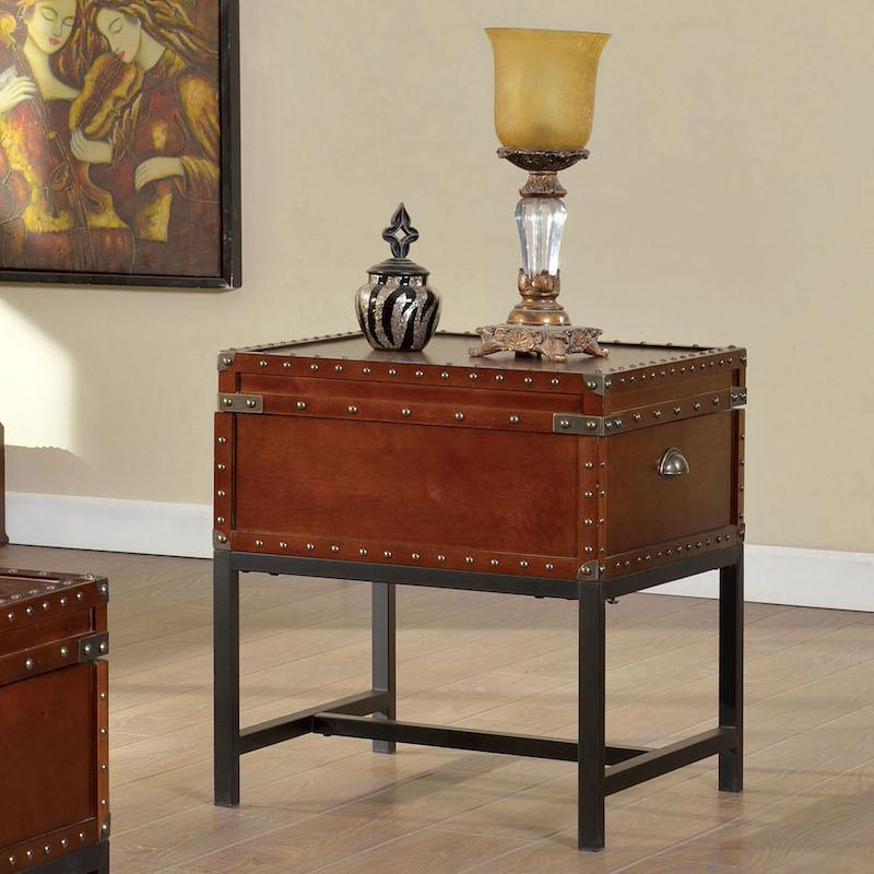 Jaylen Trunk Style End Table Cherry Furniture Enitial Lab 