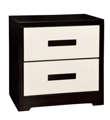 Lode Modern Two-Tone 2-Drawer Nightstand Black & White Furniture Enitial Lab 