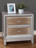 Laney Mirrored 2-Drawer Nightstand Silver Furniture Enitial Lab 
