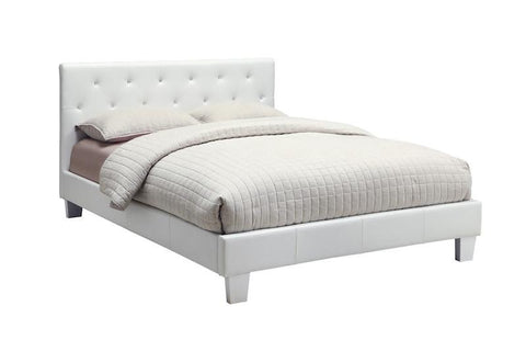Cristi Tufted Leatherette Queen Bed White Furniture Enitial Lab 