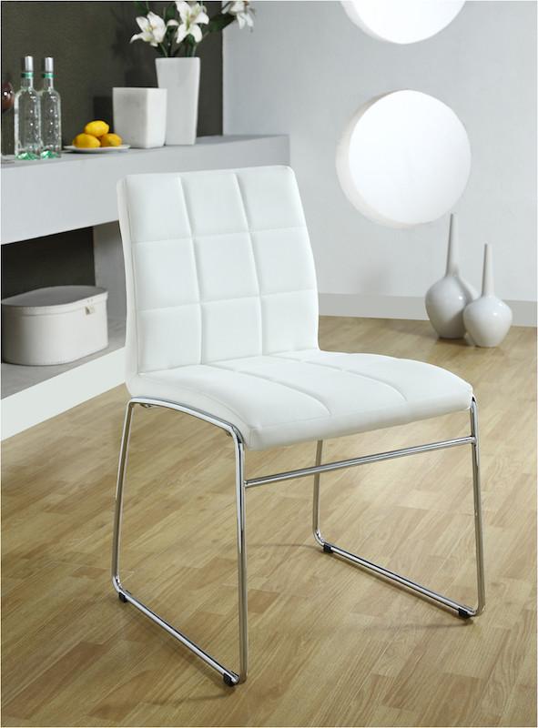 Kellen Modern Tufted Leatherette Dining Chair White (Set of 2) Furniture Enitial Lab 