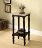 Levi Square Genuine Marble Side Table Dark Cherry Furniture Enitial Lab 