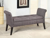Junes Tufted Flax Fabric Storage Bench Gray Furniture Enitial Lab 