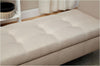 Junes Tufted Flax Fabric Storage Bench Ivory Furniture Enitial Lab 
