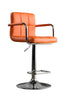 Gild Tufted Leatherette Adjustable Bar Stool Orange Furniture Enitial Lab 