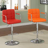 Gild Tufted Leatherette Adjustable Bar Stool Orange Furniture Enitial Lab 