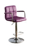 Gild Tufted Leatherette Adjustable Bar Stool Purple Furniture Enitial Lab 