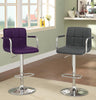 Gild Tufted Leatherette Adjustable Bar Stool Purple Furniture Enitial Lab 