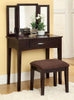 Wayona 1-Drawer Vanity & Stool Set Espresso Furniture Enitial Lab 