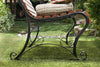 Curby Curved Slatted Wood & Iron Outdoor Bench Natural Oak Outdoor Enitial Lab 
