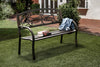 Desmi Scrolled Cast Iron Outdoor Bench Powdered Black Outdoor Enitial Lab 