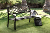 Weyes Lattice Cast Iron Outdoor Bench Powdered Black Furniture Enitial Lab 