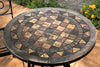 Seston Iron Stone Top Bistro Table Black Outdoor Enitial Lab 