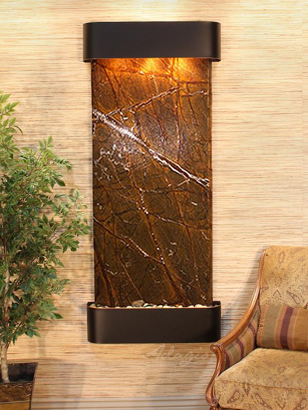 Inspiration Falls Round - Blackened Copper - Brown Marble Fountains Adagio 
