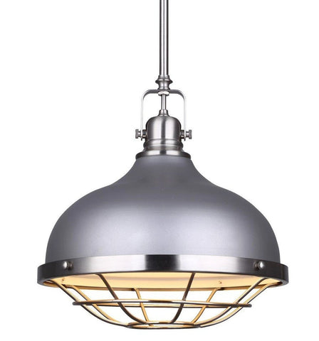 Gunnar 1 Light Pendant - Grey and Brushed Nickel Ceiling 7th Sky Design 