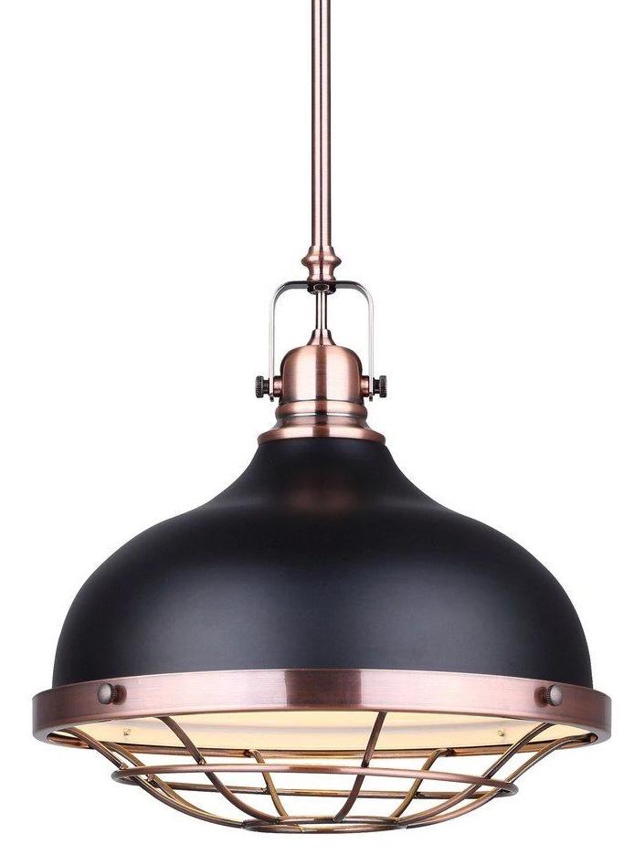 Gunnar 1 Light Pendant - Black and Bronze Ceiling 7th Sky Design 
