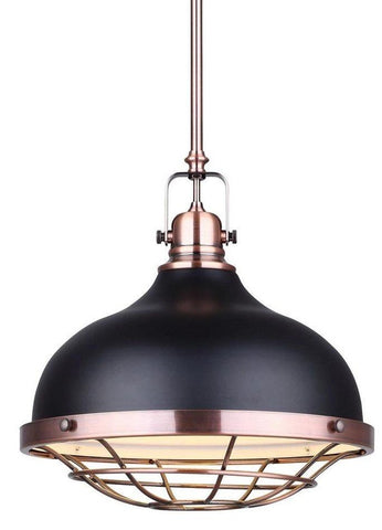 Gunnar 1 Light Pendant - Black and Bronze Ceiling 7th Sky Design 
