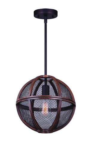 Freya Pendant - Oil Rubbed Bronze and Brushed wood