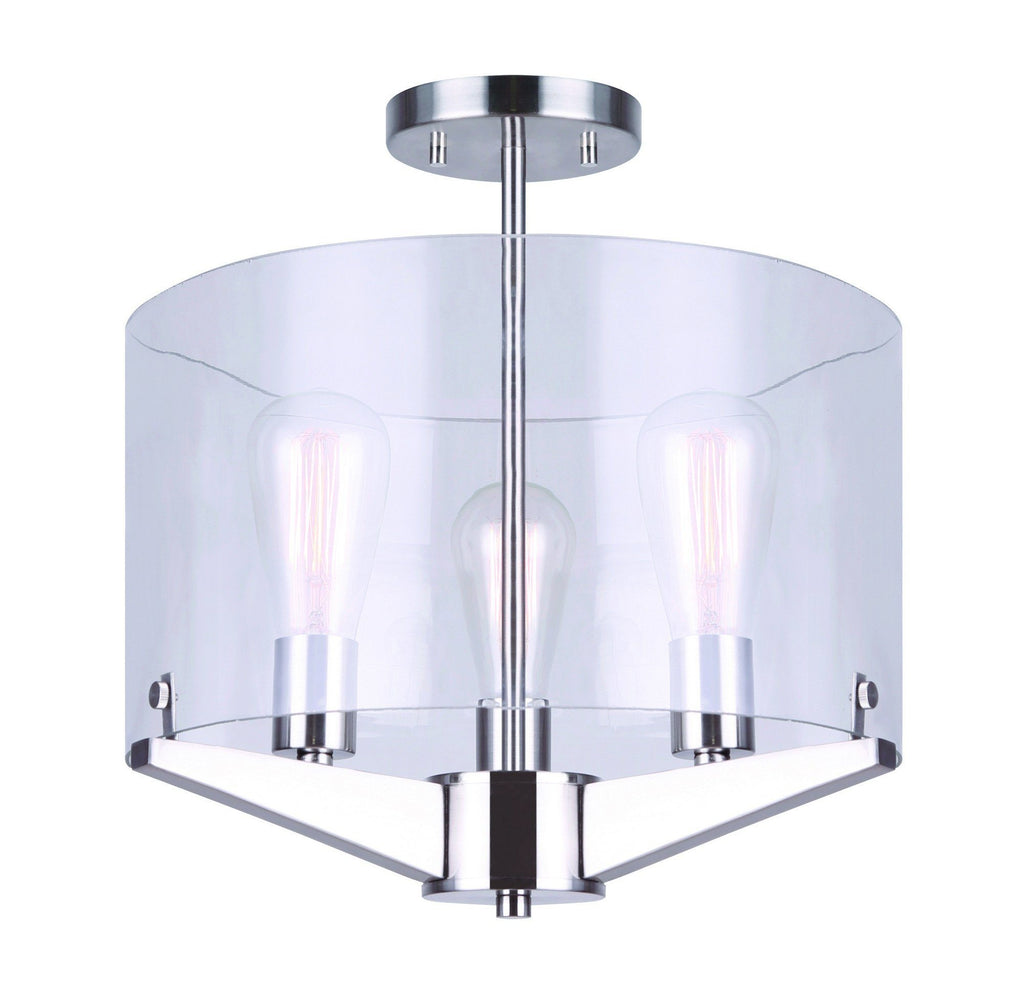 Joni 3 Light Semi Flush - Brushed Nickel Ceiling 7th Sky Design 
