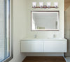 Dex 4 Light Bath Vanity Light - Brushed Nickel/Faux Wood